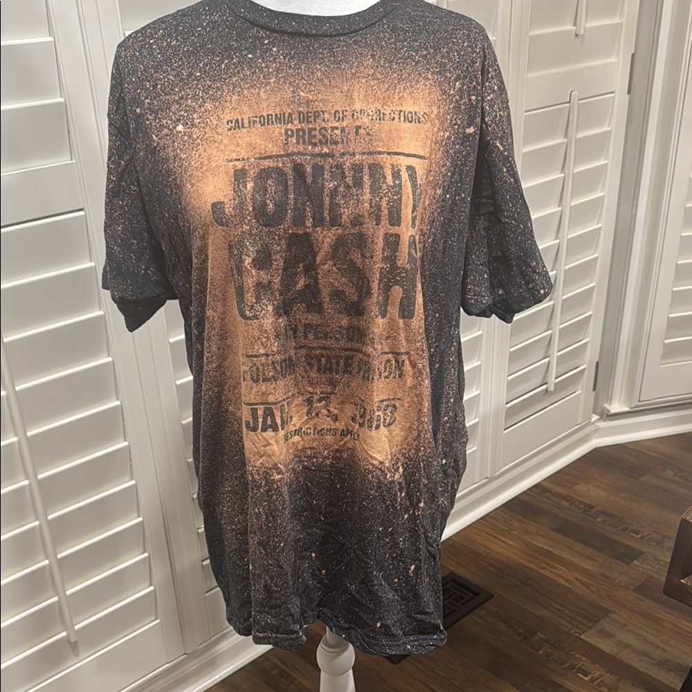Johnny Cash Graphic T-Shirt - Black and Orange